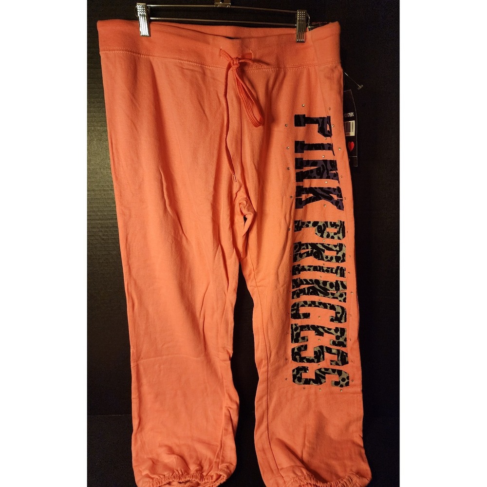 WILD PUNCH Womens Pink Joggers Logo "Pink Princess" Rhinestone Accents 3X NWT